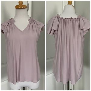 NWOT Lilac ruffled flowy top shirt XS
